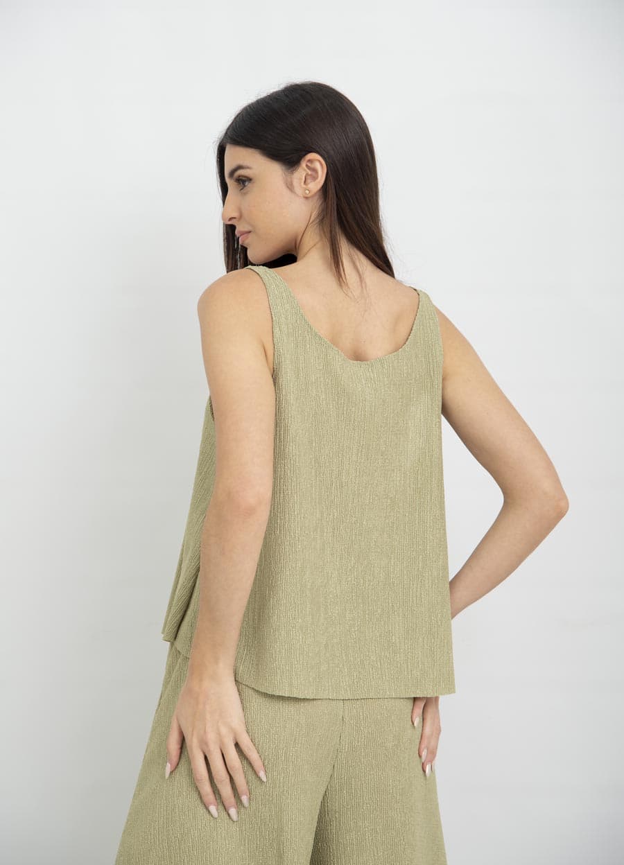 Musculosa de creppe evase 