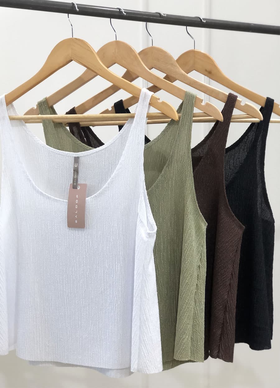 Musculosa de creppe evase 