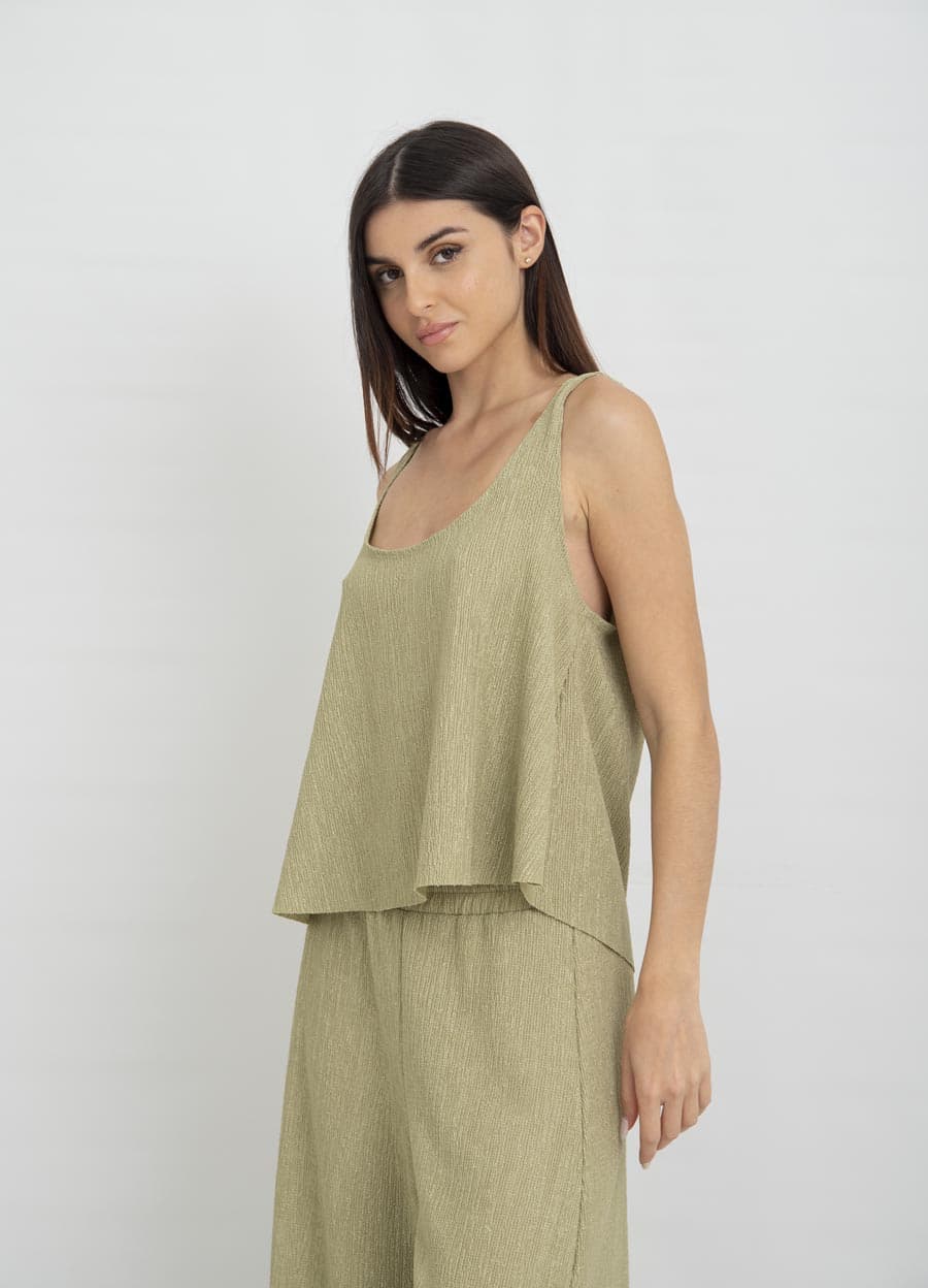 Musculosa de creppe evase 