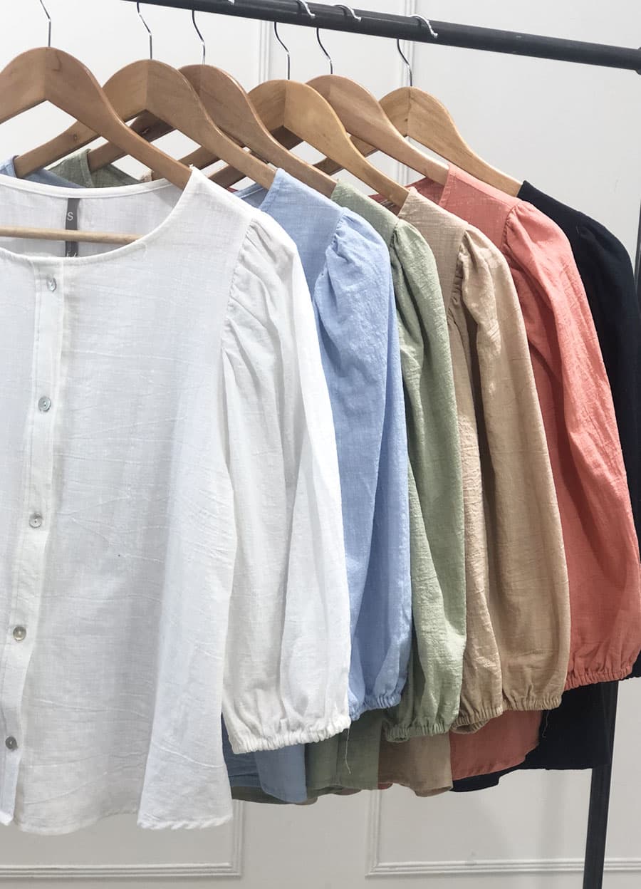 Camisa manga 3/4 algodon rustico 