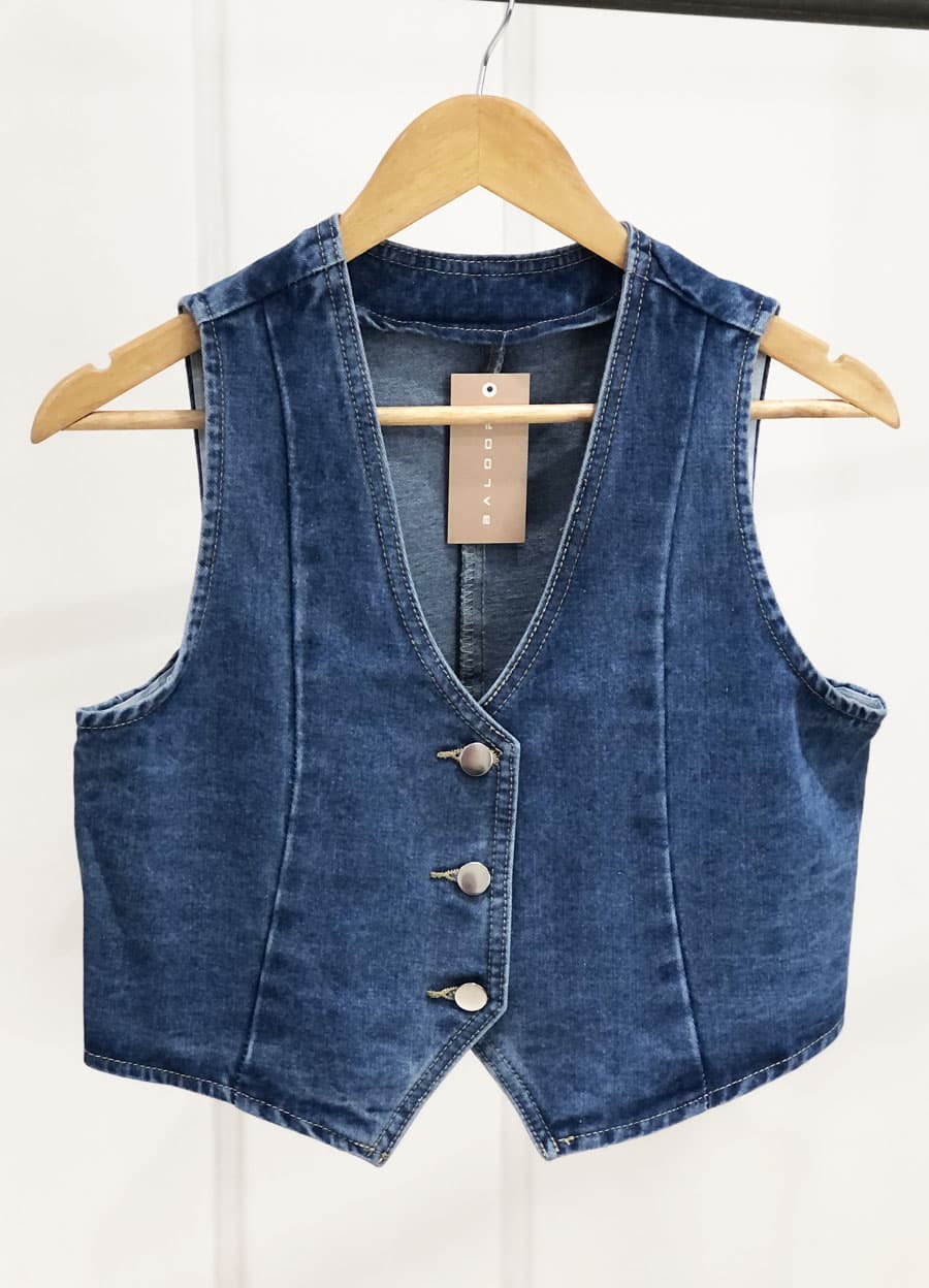 Chaleco denim entallado