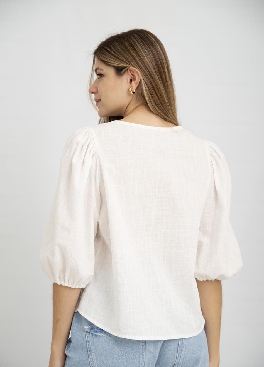 Camisa manga 3/4 algodon rustico 