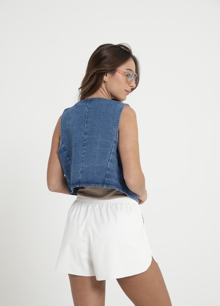 Chaleco denim entallado