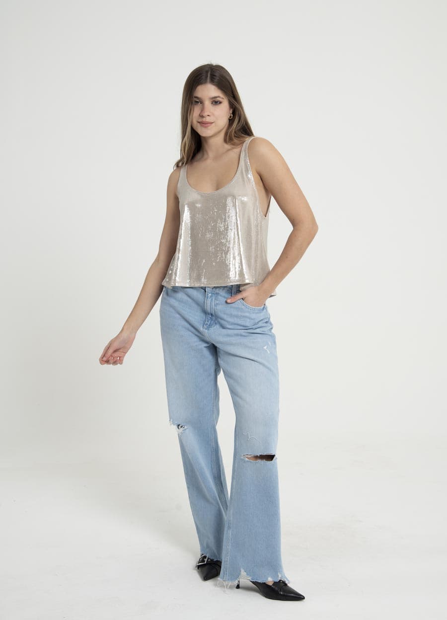 Musculosa campanita metalizada