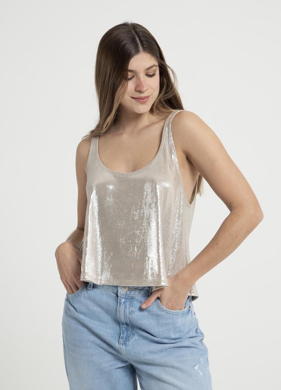 Musculosa campanita metalizada