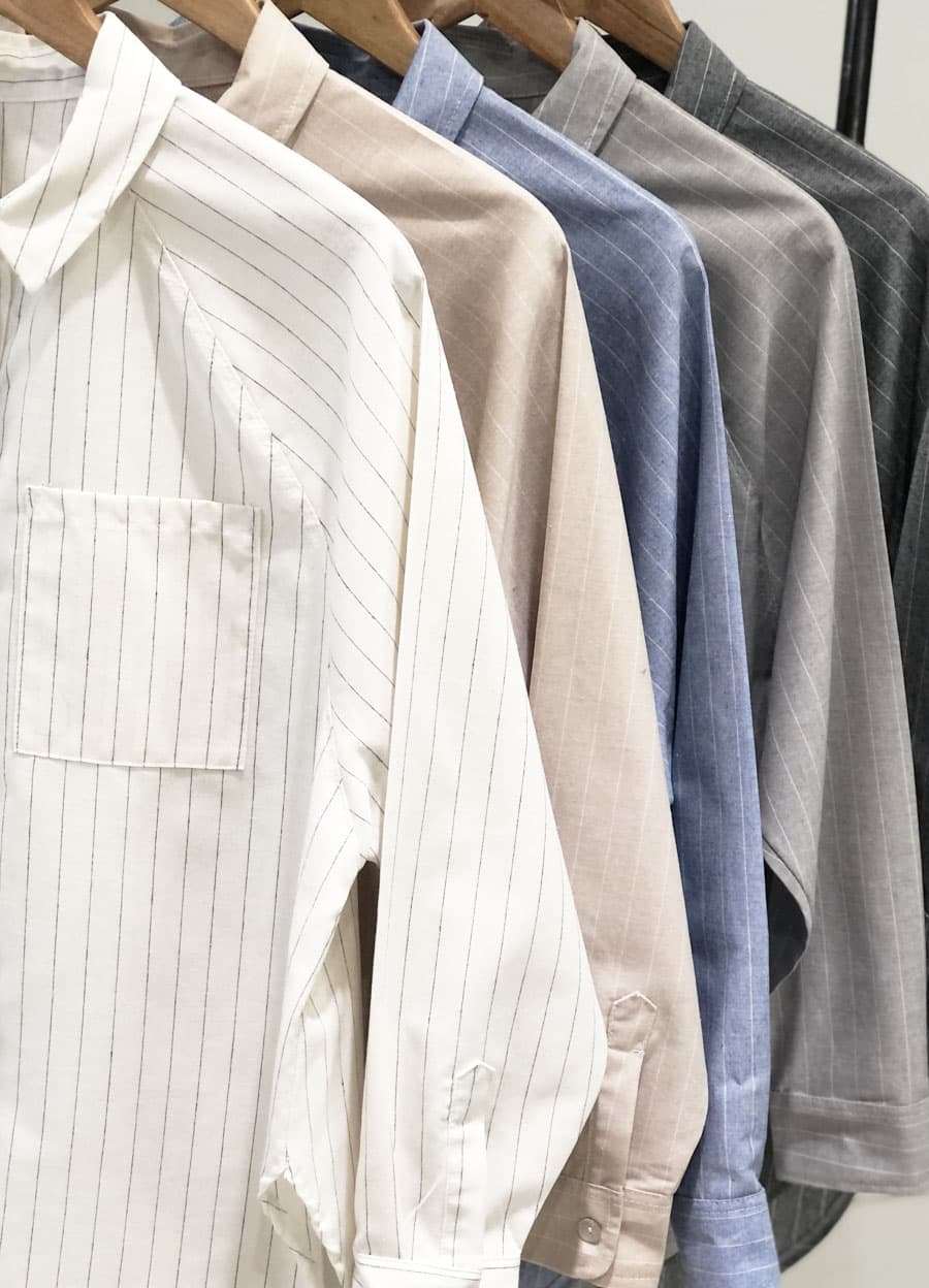 Camisa lino rayado