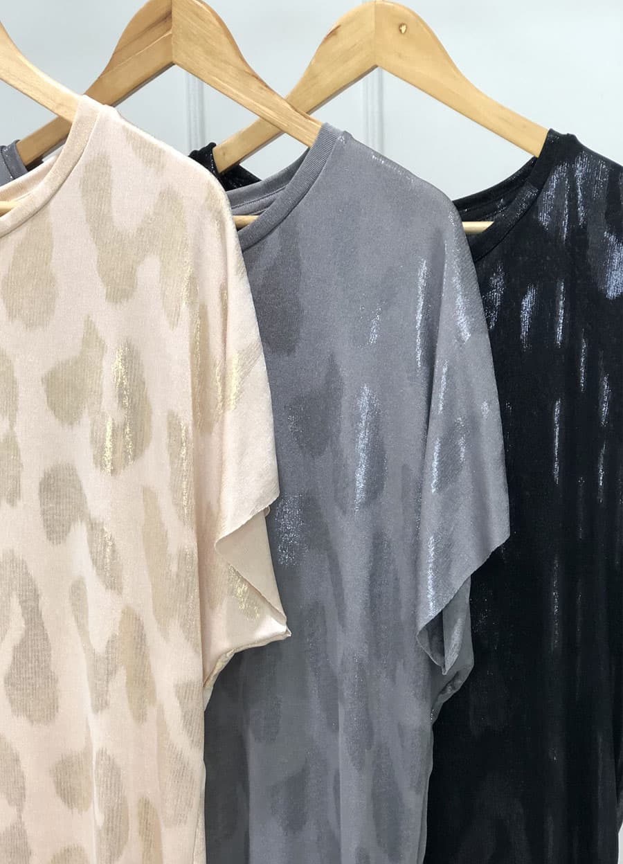 Vestido al corte metalizado print