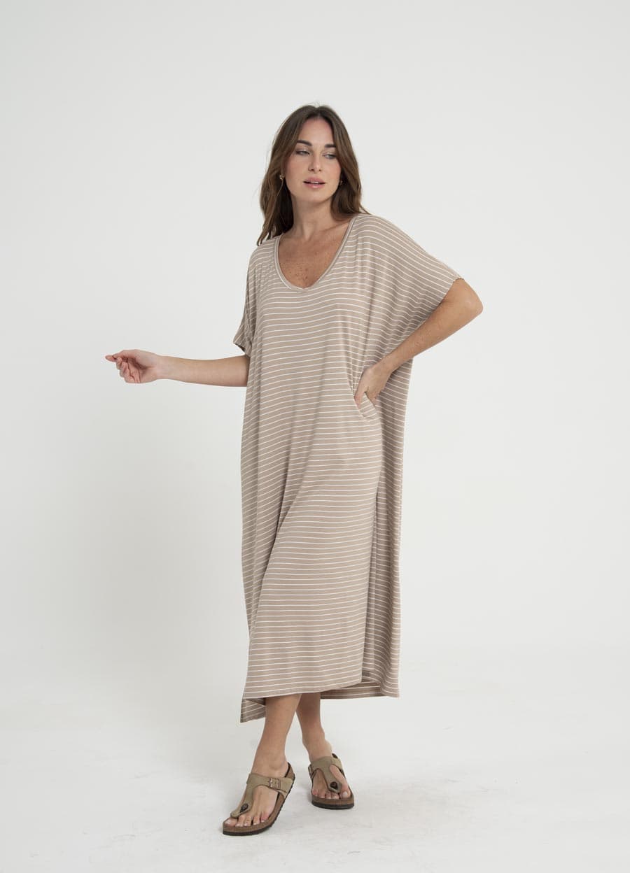 Tunica rayada escote V