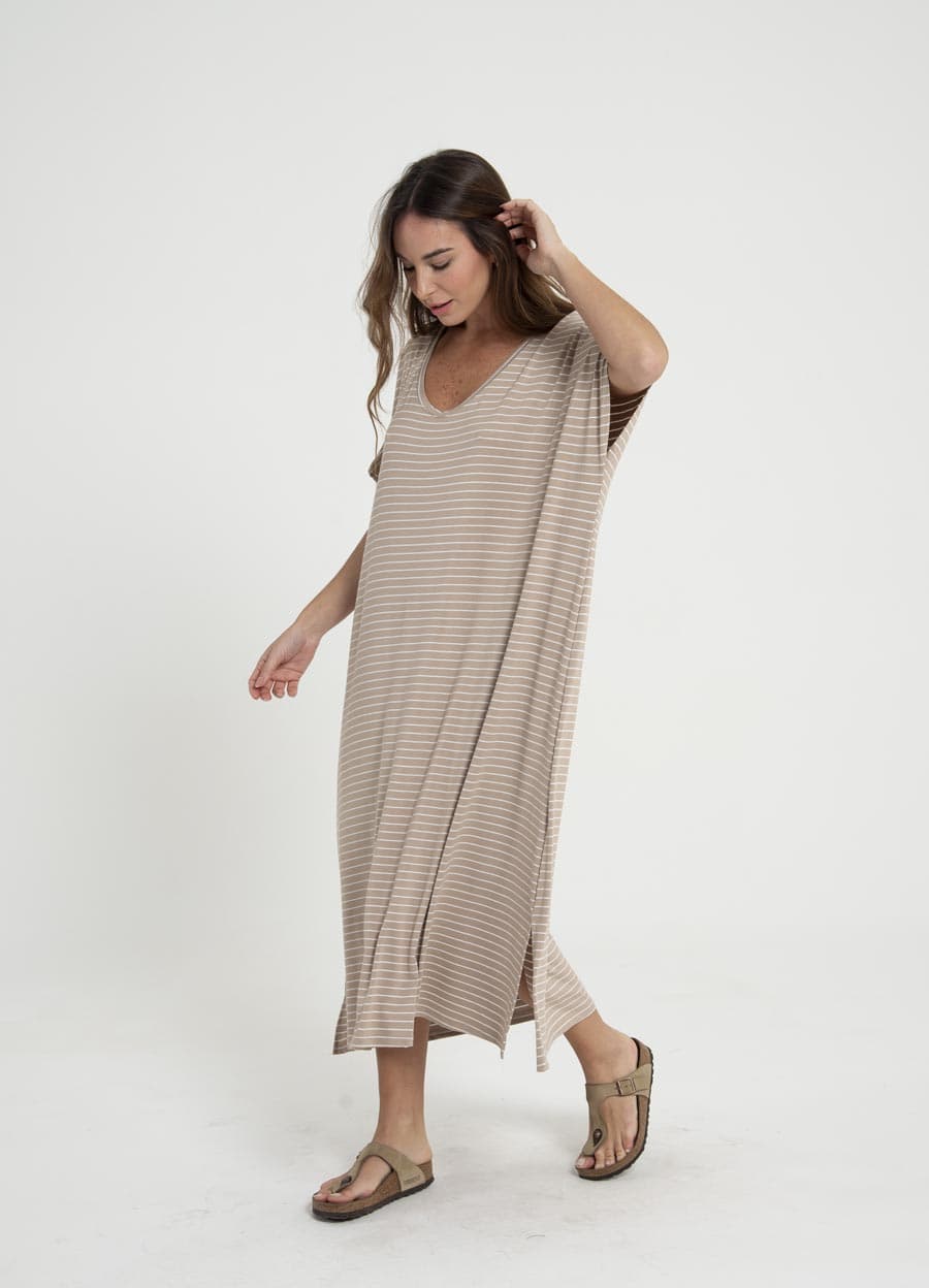 Tunica rayada escote V
