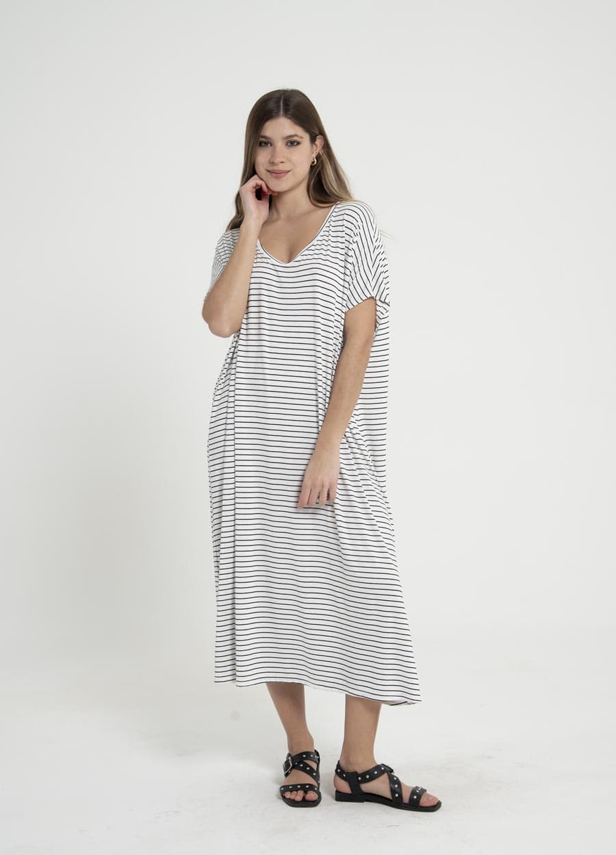 Tunica rayada escote V