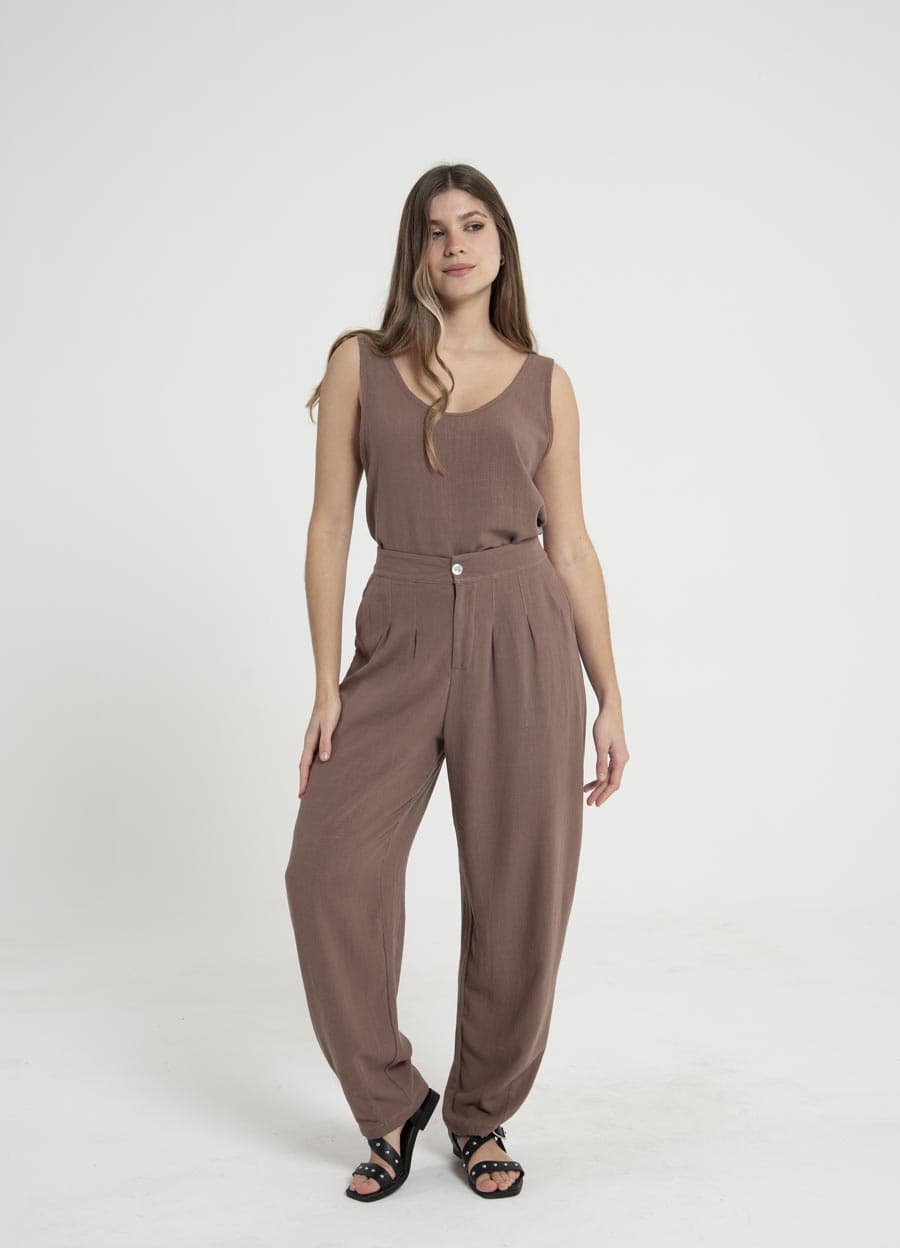 Slouchy lino rayon con boton