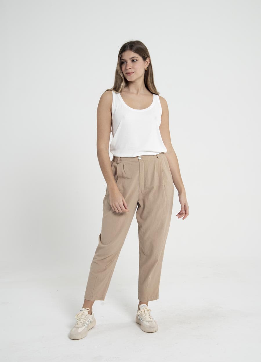 Slouchy lino algodon con boton