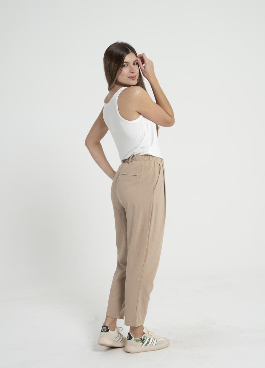 Slouchy lino algodon con boton