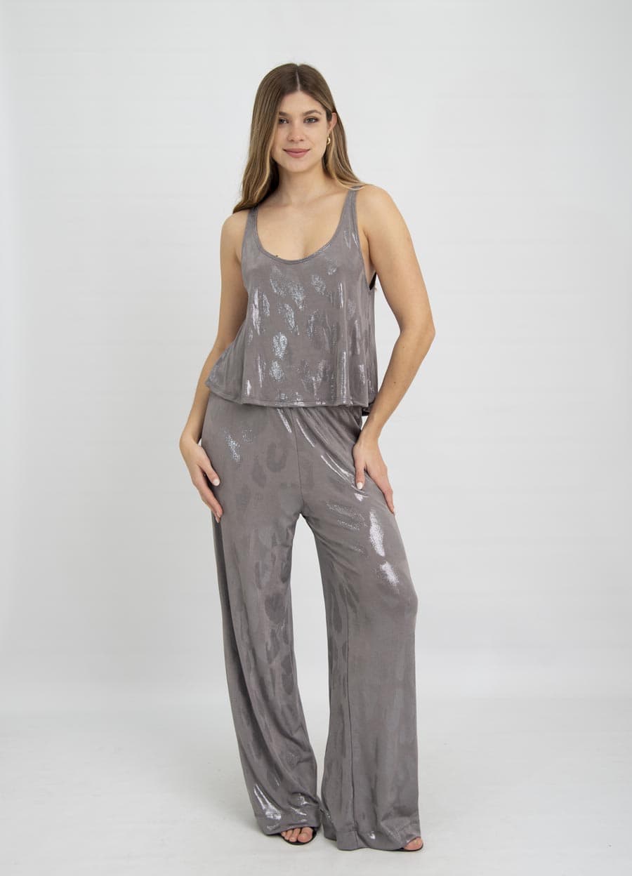 Musculosa campanita metalizada print
