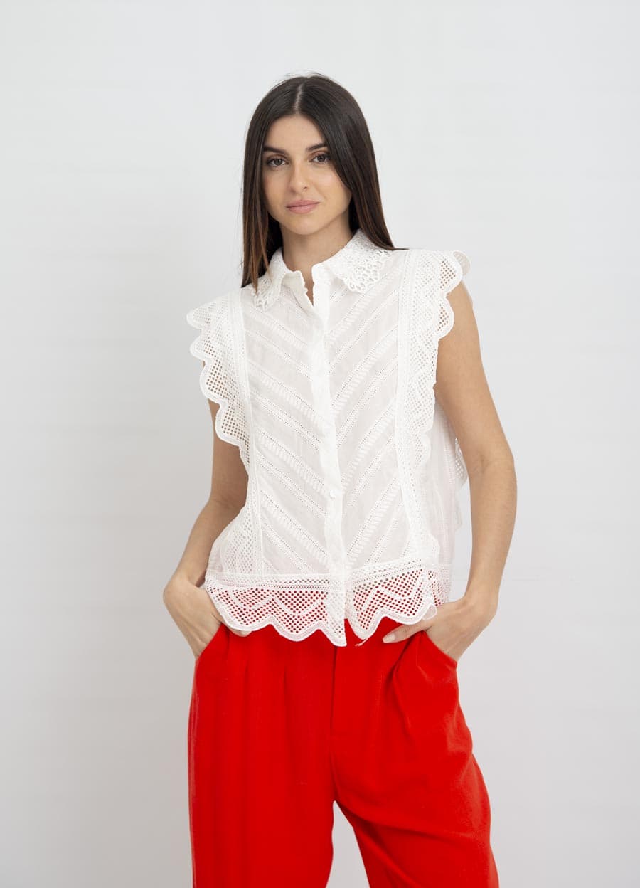 Camisa sin mangas calada