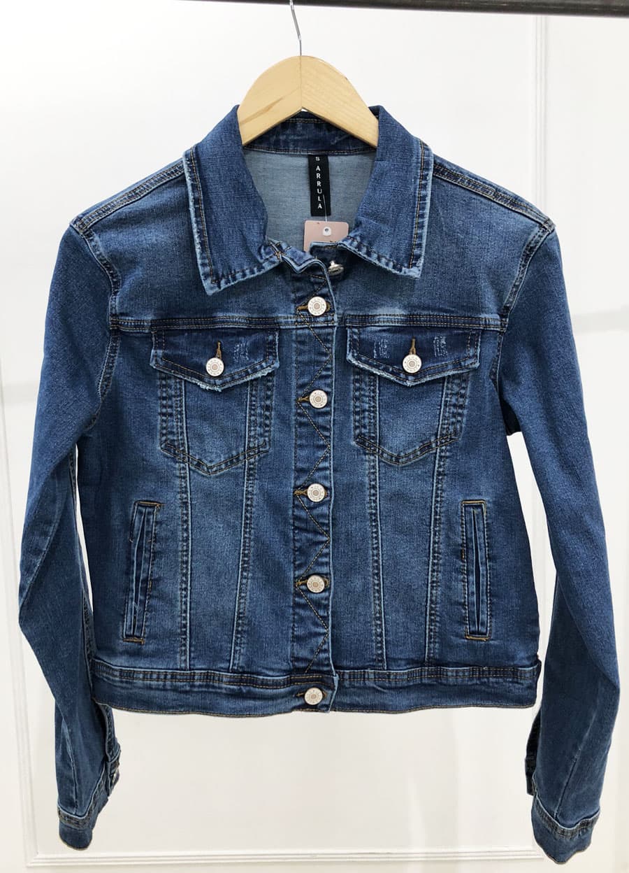 Campera clasica denim elastizado